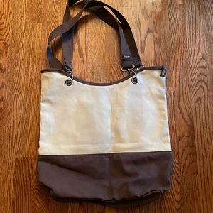 LIKE NEW THIRTY-ONE brown and cream tote bag